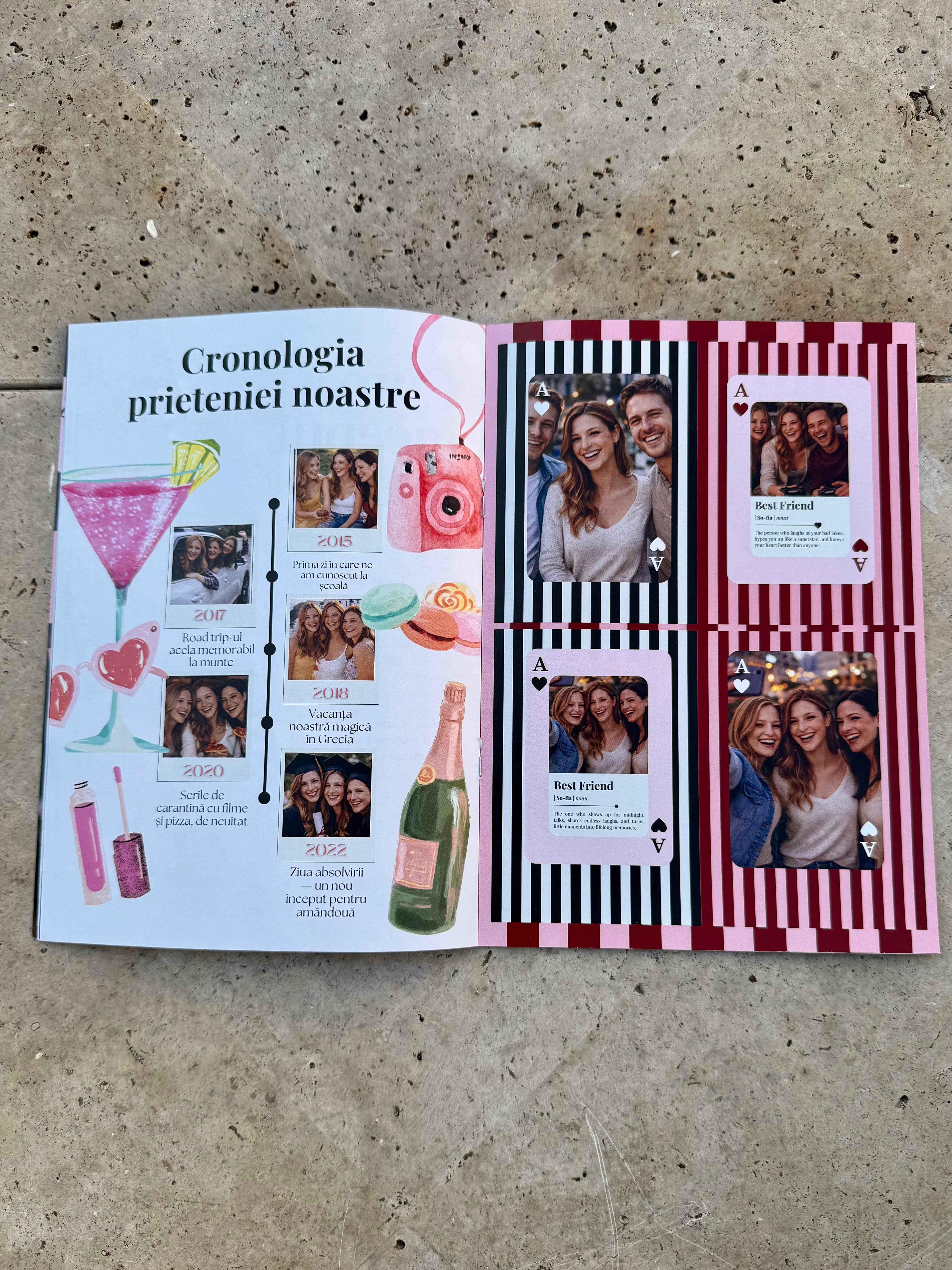 Cadru editorial cu revista personalizata.